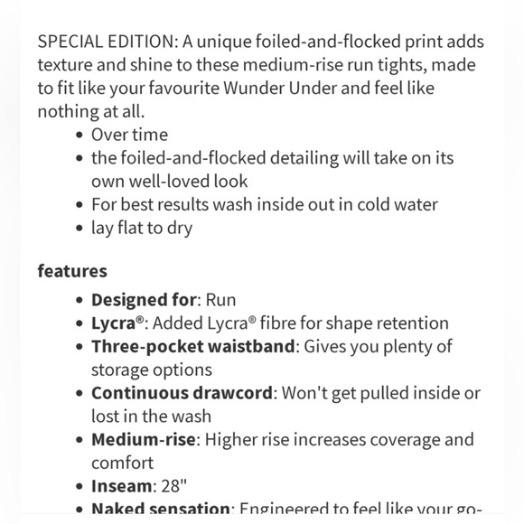 Lululemon special edition speed wunder tight speckle shine (gold) - Picture 3 of 6